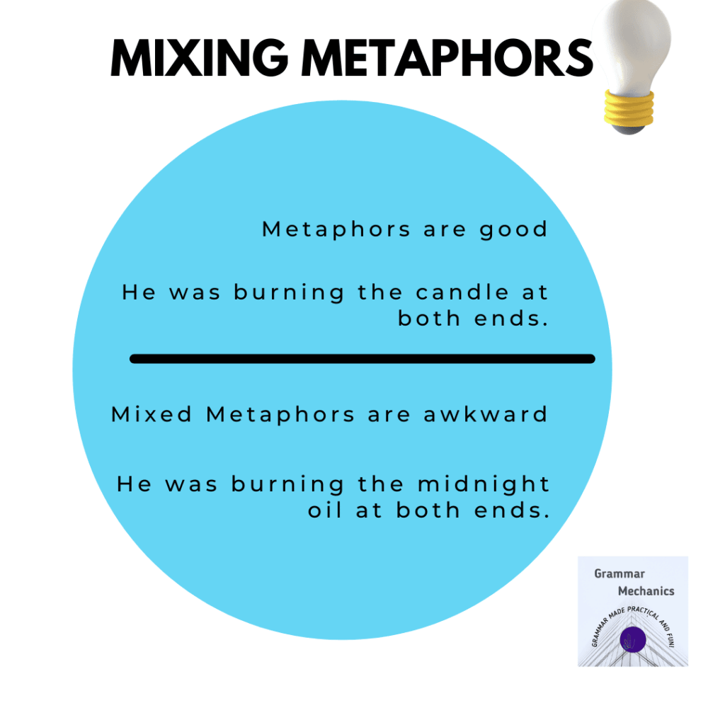 Metaphors are good but don't mix your metaphors.